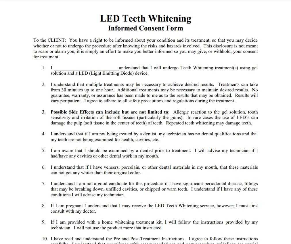 32189 whitening consent form