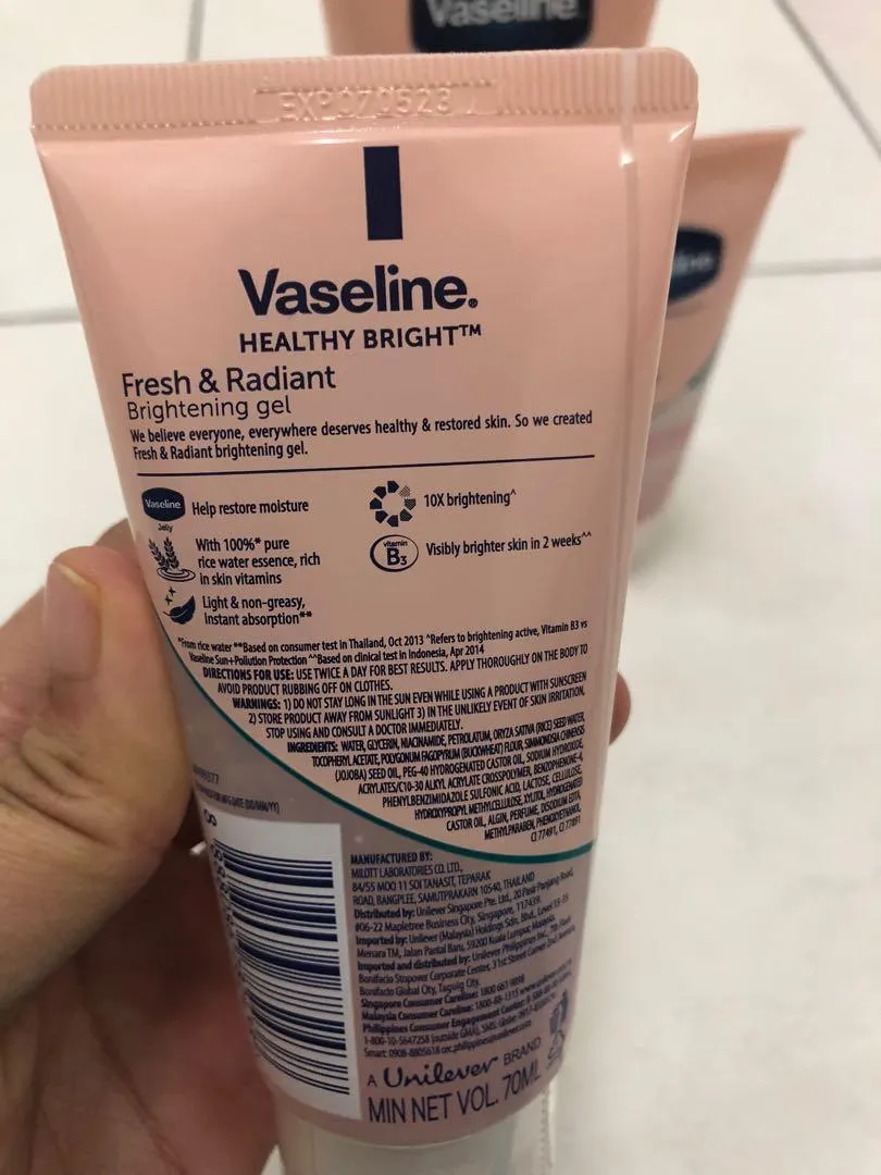 32338 vaseline whitening gel ingredients